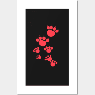 Neon Puppy Paws Posters and Art